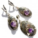 Set earrings and pendant with Amethyst A547P