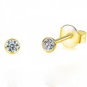 Gold-plated earrings round cubic zirconia