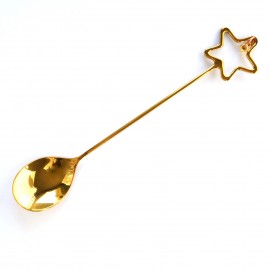 Gold spoon star with copper ring