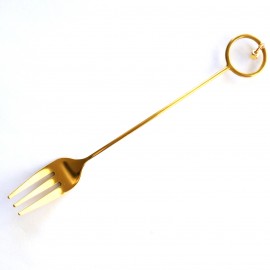 Gilded fork with a copper ring