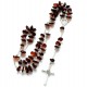 Rosary with natural Amber and with zirconium RDGC-1