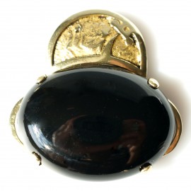 Brass pendant with Onyx or Carnelian ŽP406
