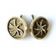 Brass earrings "Asterisk in a Circle"-1