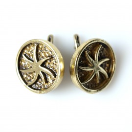 Brass earrings "Asterisk in a Circle"