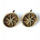 Brass earrings "Asterisk in a Circle"-2