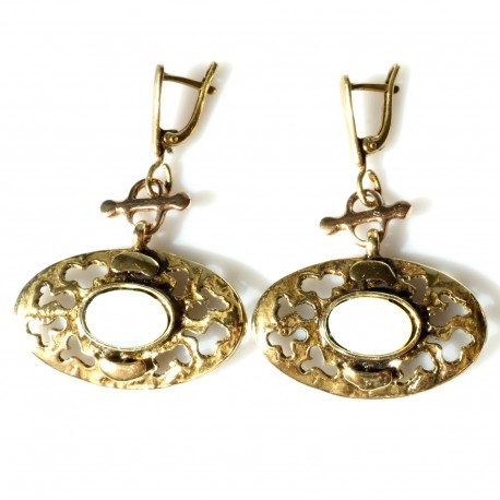 Brass earrings with Opal ŽA
