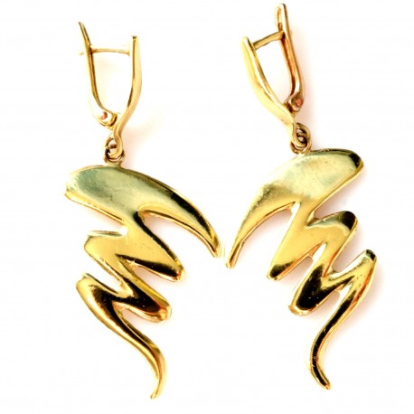 Brass earrings with large and lightŽA