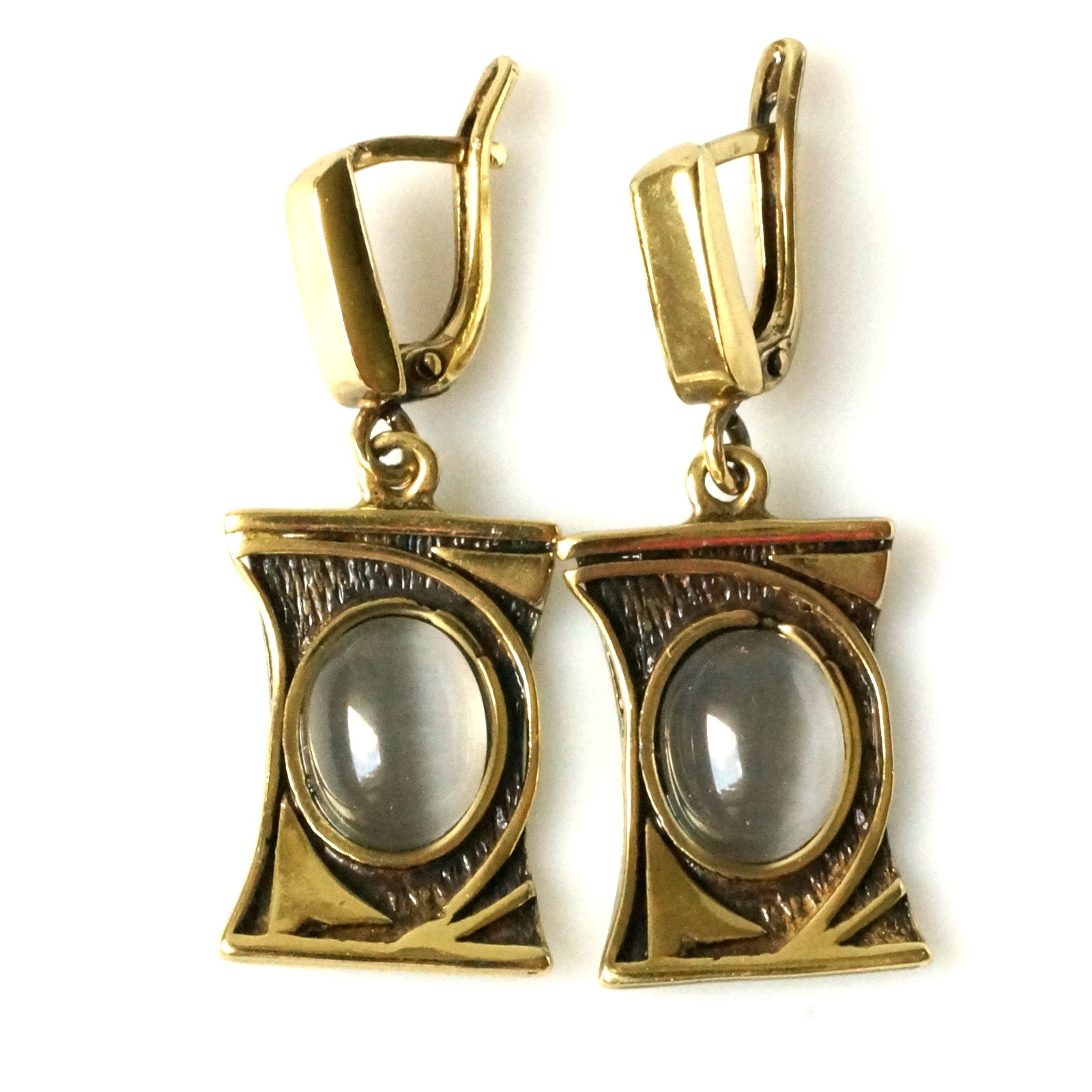 Earrings Cat Eye Stones
