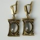 Brass earrings with a cat's eye stone ŽA181-4