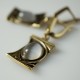 Brass earrings with a cat's eye stone ŽA181-3