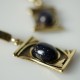 Brass earrings with Onyx stone ŽA181-4