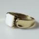 Brass ring with mother-of-pearl shell ŽŽA-2