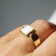 Brass ring with mother-of-pearl shell ŽŽA-4