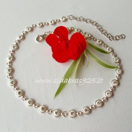 Necklace with Swarovski crystals "White and white"