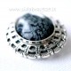 Brooch with Snow Obsidian S666-1