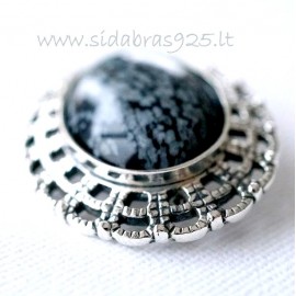 Brooch with Snow Obsidian S666