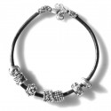 Bracelet with genuine leather and balls AP652 Ž7 P