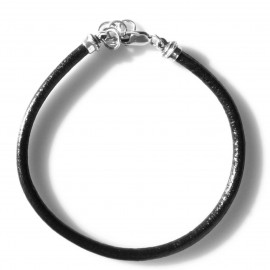 Bracelet with genuine leather AP653-JUODA