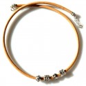 Leather bow - men's necklace KR653-4Ž