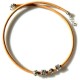 Leather bow - men's necklace-1