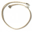 Leather bow with braided natural leather K652