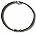 Leather bow - men's necklace K653-3Ž