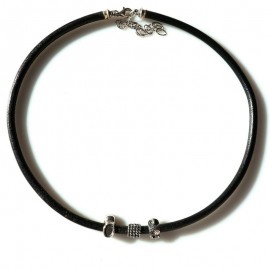 Leather necklace K597-4Ž