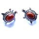 silver turtle earrings with sunstone stone.-1