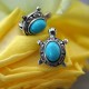Earrings with Turquoise stone Turtles-2