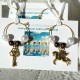 Brass Wine Glass Charms 3 "Key and Pegasus"-1