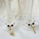 Brass Wine Glass Charms 2 "Scissors and a kitten"-5