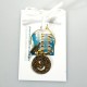 Brass Wine Glass Charms "Pearl Shell"-1