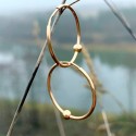 Gold earrings Hoop with bubble 2.2