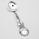 Silver spoon with clock - Christening gift-6