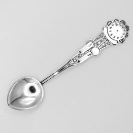 Silver spoon with clock - Christening gift