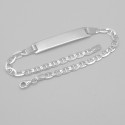 Silver chain - bracelet with plate 8mm