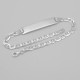 Silver chain - bracelet with plate 8mm-1