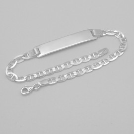 Silver chain - bracelet with plate 8mm