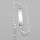 Silver chain - bracelet with plate 8mm-3