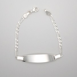 Silver chain - bracelet with plate 6mm