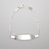 Silver chain - bracelet with plate 6mm