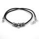 Leather necklace with 5 balls-2