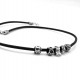 Leather necklace with 5 balls-3