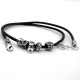 Leather necklace with 5 balls-4