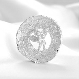 Pendant Medal with Angel, white