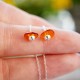 Earrings with amber on the chain-2