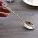 Spoon large silver luxury "Crown with zircon"-5