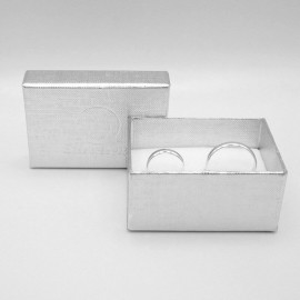 Gift box for wedding rings, Silver color