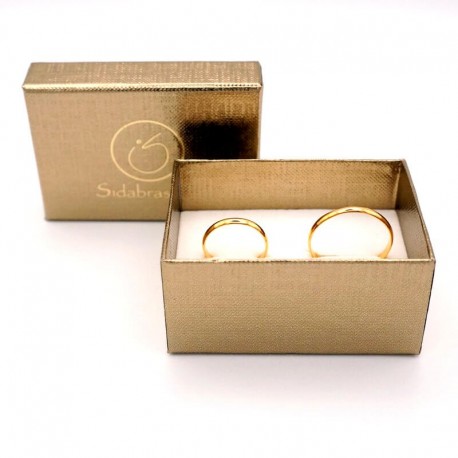 Gift box for wedding rings, Gold color