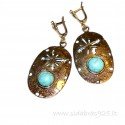 Bronze earrings with turkey ŽA544